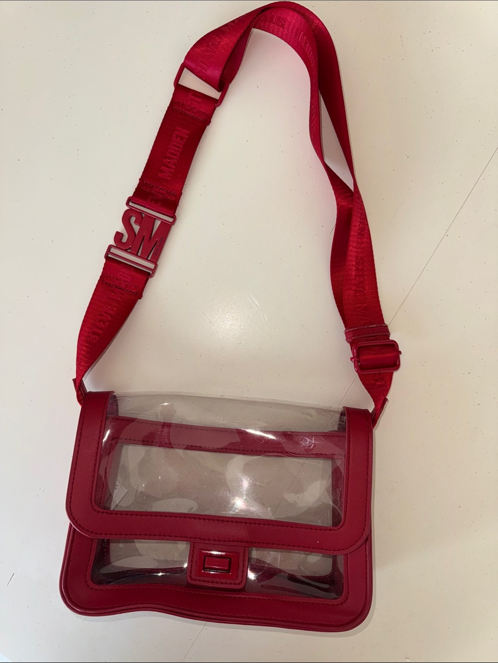 Steve Madden Red Crossbody Clear Bag game day events concerts Bama Georgia